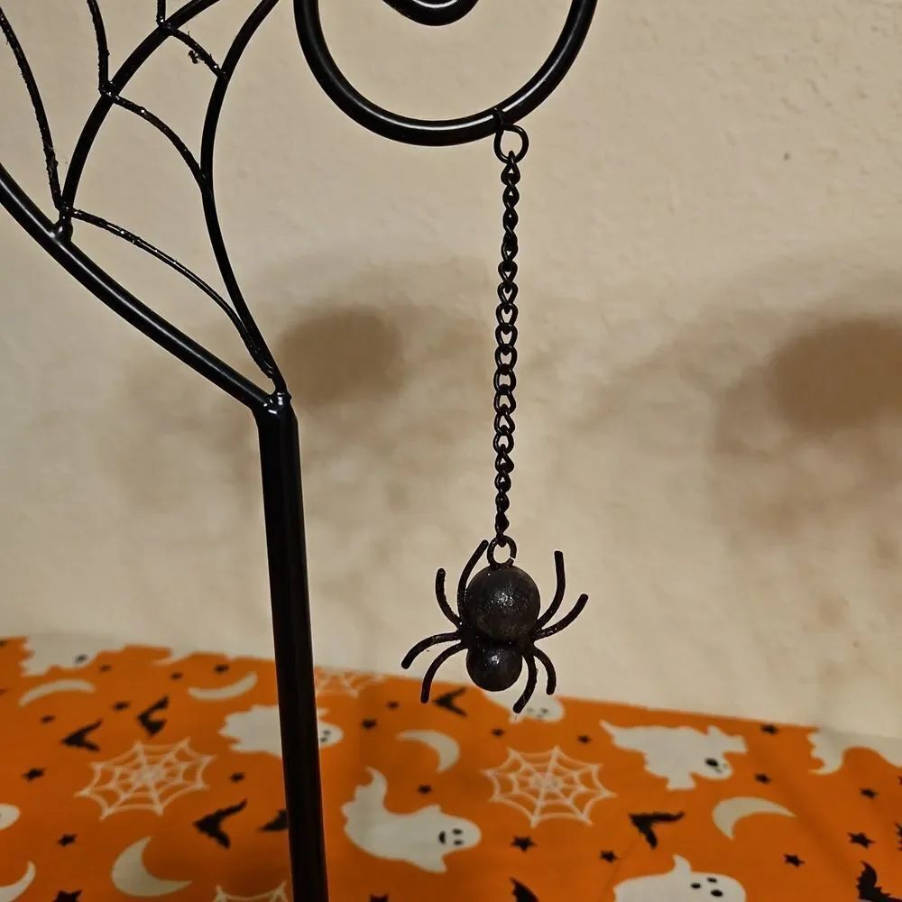 Set of 2 Halloween Spiderweb Candelabra Candle Holders